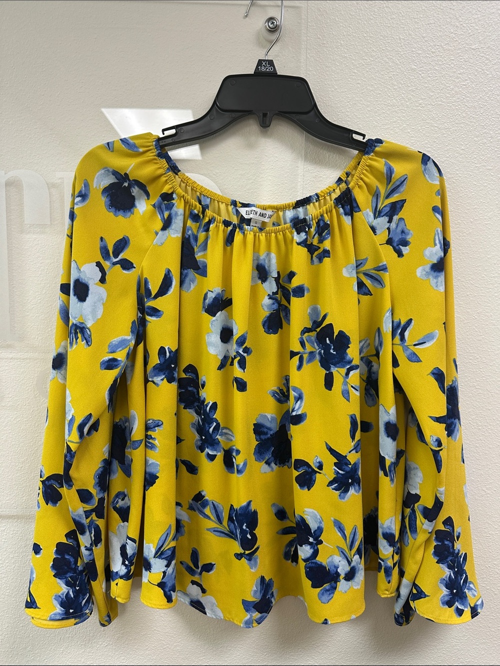 Elizabeth and James Yellow Floral Off-Shoulder Blouse